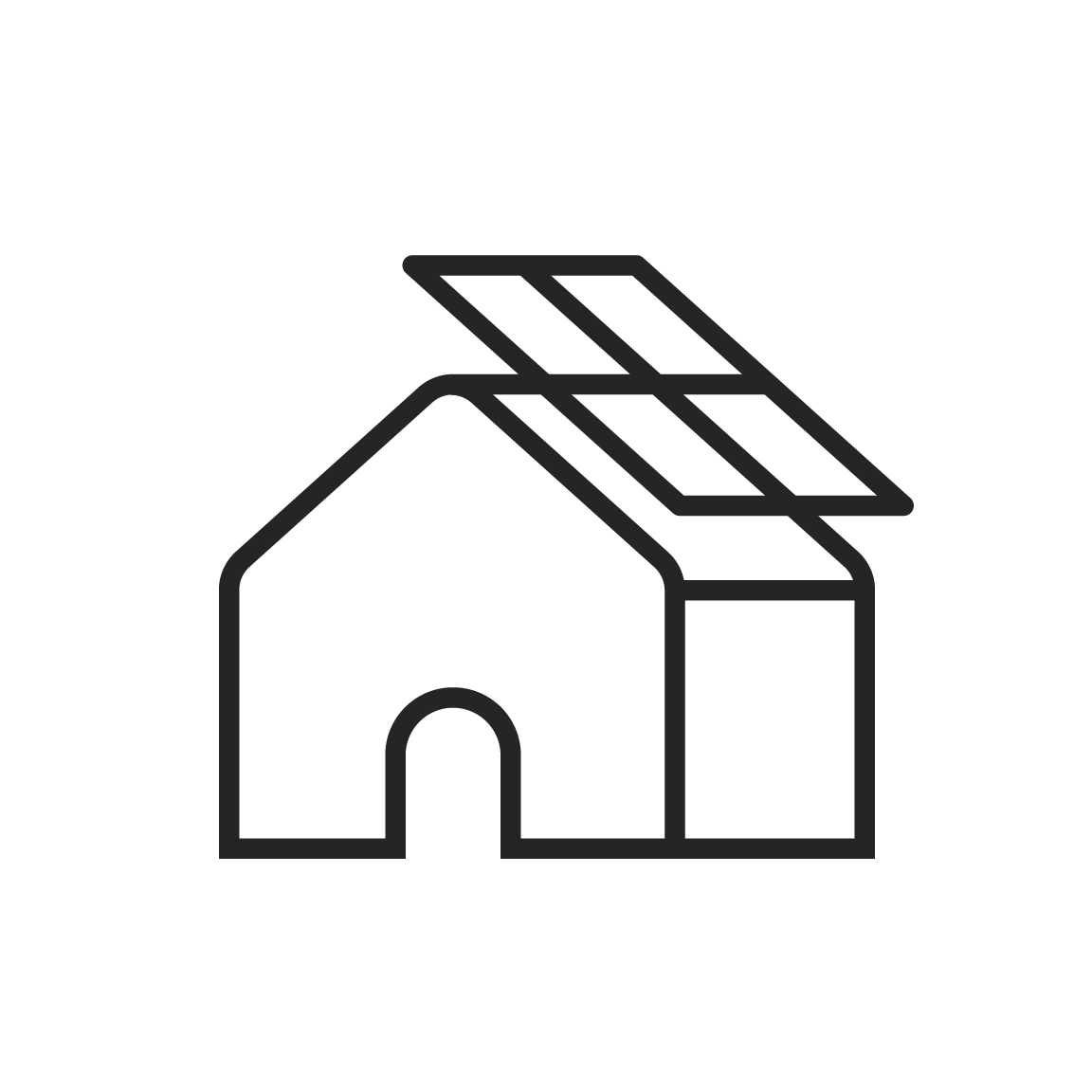 icon of solar panels on a house